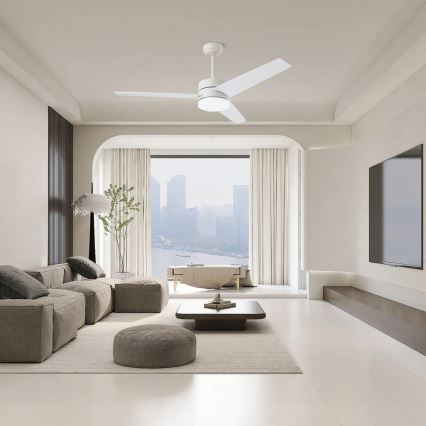 Immax NEO 07284L - LED+CCT Dimeriuojamas lubinis ventiliatorius VARIABLE LED/24W/230V 3000/4000/6000K Wi-Fi Tuya skersmuo 132 cm + nuotolinis valdymas