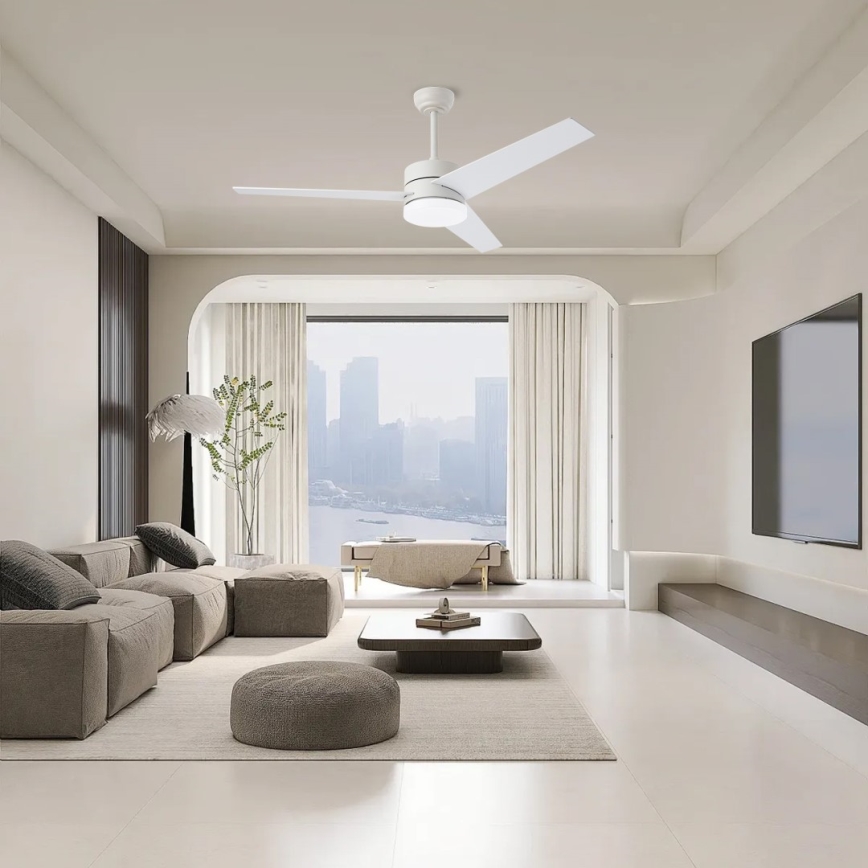 Immax NEO 07284L - LED+CCT Dimeriuojamas lubinis ventiliatorius VARIABLE LED/24W/230V 3000/4000/6000K Wi-Fi Tuya skersmuo 132 cm + nuotolinis valdymas