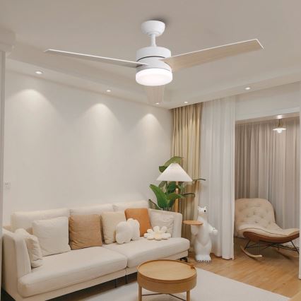 Immax NEO 07284L - LED+CCT Dimeriuojamas lubinis ventiliatorius VARIABLE LED/24W/230V 3000/4000/6000K Wi-Fi Tuya skersmuo 132 cm + nuotolinis valdymas