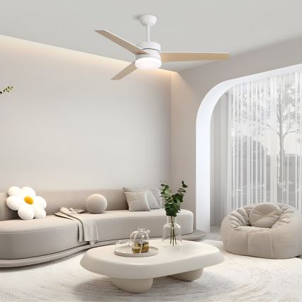 Immax NEO 07284L - LED+CCT Dimeriuojamas lubinis ventiliatorius VARIABLE LED/24W/230V 3000/4000/6000K Wi-Fi Tuya skersmuo 132 cm + nuotolinis valdymas