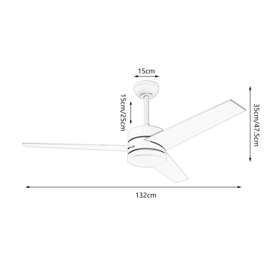 Immax NEO 07284L - LED+CCT Dimeriuojamas lubinis ventiliatorius VARIABLE LED/24W/230V 3000/4000/6000K Wi-Fi Tuya skersmuo 132 cm + nuotolinis valdymas
