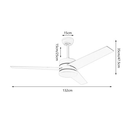 Immax NEO 07284L - reguliuojamas LED+CCT lubinis ventiliatorius VARIABLE LED/24W/230V 3000/4000/6000K Wi-Fi Tuya + nuotolinis valdymas