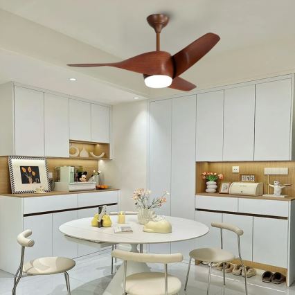 Immax NEO 07286L - LED lubinis ventiliatorius WAVE LED/18W/230V Wi-Fi Tuya rudas, skersmuo 132 cm + nuotolinis valdymas