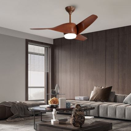 Immax NEO 07286L - LED Reguliuojamas lubinis ventiliatorius WAVE LED/18W/230V Wi-Fi Tuya ruda + nuotolinio valdymo pultas
