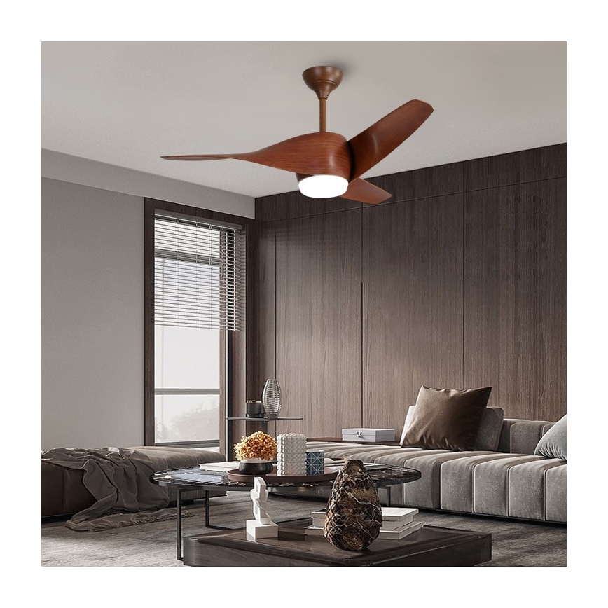 Immax NEO 07286L - LED Reguliuojamas lubinis ventiliatorius WAVE LED/18W/230V Wi-Fi Tuya ruda + nuotolinio valdymo pultas
