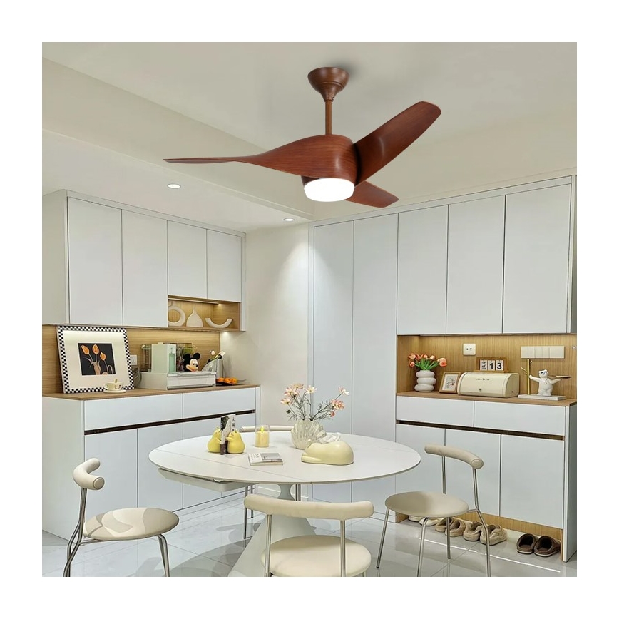 Immax NEO 07286L - LED Reguliuojamas lubinis ventiliatorius WAVE LED/18W/230V Wi-Fi Tuya ruda + nuotolinio valdymo pultas