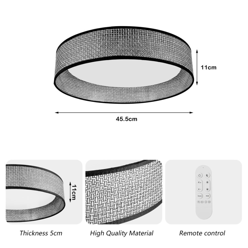 Immax NEO 07287L - LED+CCT dimeriuojamas lubinis šviestuvas LONA LED/36W/230V 3000-6000K Wi-Fi Tuya skersmuo 45,5 cm + nuotolinis valdymas