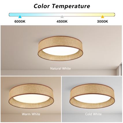 Immax NEO 07288L - LED+CCT Dimeriuojamas lubų šviestuvas LONA LED/36W/230V 3000-6000K Wi-Fi Tuya Ø 45,5 cm + su nuotoliniu pultu