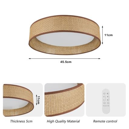 Immax NEO 07288L - LED+CCT Dimeriuojamas lubų šviestuvas LONA LED/36W/230V 3000-6000K Wi-Fi Tuya Ø 45,5 cm + su nuotoliniu pultu