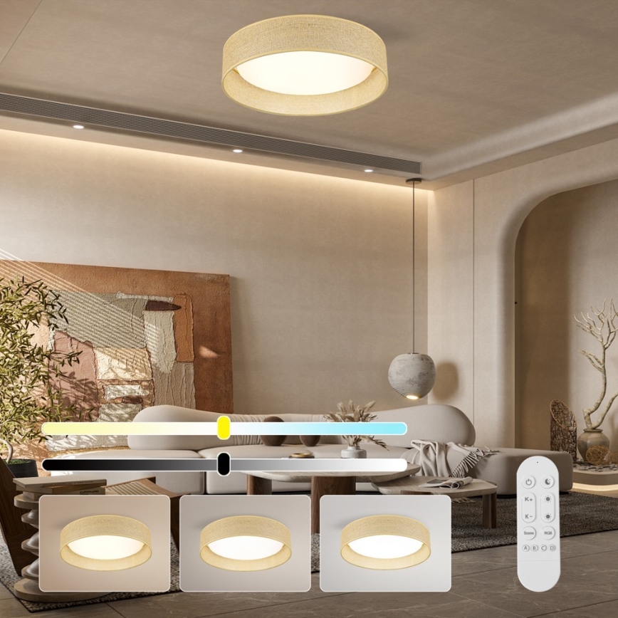 Immax NEO 07289L - LED+CCT Dimeriuojamas lubų šviestuvas LONA LED/36W/230V 3000-6000K Wi-Fi Tuya skersmuo 45,5 cm + nuotolinio valdymo pultas