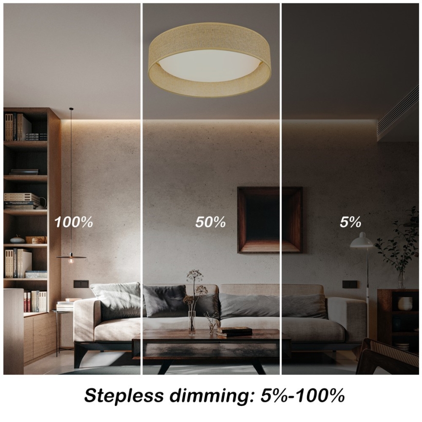 Immax NEO 07289L - LED+CCT Dimeriuojamas lubų šviestuvas LONA LED/36W/230V 3000-6000K Wi-Fi Tuya skersmuo 45,5 cm + nuotolinio valdymo pultas