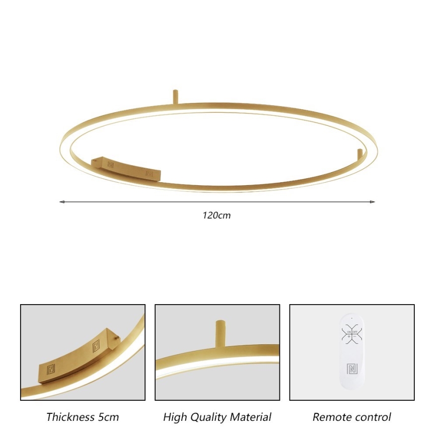 Immax NEO 07290-120G - LED+CCT Dimeriuojamas lubinis šviestuvas FINO LED/55W/230V 2700-6500K Tuya Ø 120 cm su nuotolinio valdymo pultu