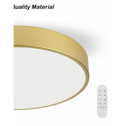 Immax NEO 07292L - reguliuojamas LED lubinis šviestuvas NEO LITE SEMPLICI LED/36W/230V 3000–6000K, skersmuo 40 cm, Wi‑Fi Tuya, auksinis + nuotolinis valdymas