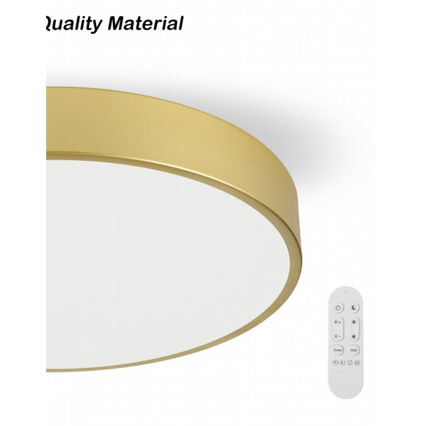 Immax NEO 07292L - reguliuojamas LED lubinis šviestuvas NEO LITE SEMPLICI LED/36W/230V 3000–6000K, skersmuo 40 cm, Wi‑Fi Tuya, auksinis + nuotolinis valdymas