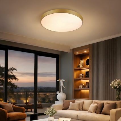 Immax NEO 07293L - LED reguliuojamo ryškumo lubų šviestuvas NEO LITE SEMPLICI LED/60W/230V 3000-6000K skersmuo 60 cm Wi-Fi Tuya auksinė + nuotolinis valdymas
