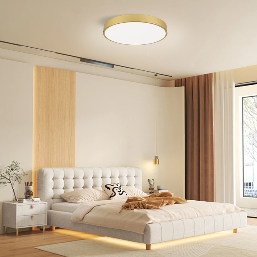 Immax NEO 07293L - LED reguliuojamo ryškumo lubų šviestuvas NEO LITE SEMPLICI LED/60W/230V 3000-6000K skersmuo 60 cm Wi-Fi Tuya auksinė + nuotolinis valdymas