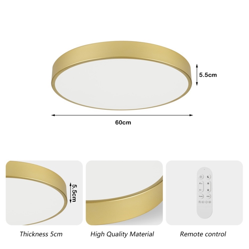 Immax NEO 07293L - LED+CCT Dimeriuojamas lubų šviestuvas SEMPLICI LED/60W/230V 2700-6500K skersmuo 60 cm + nuotolinis valdymas