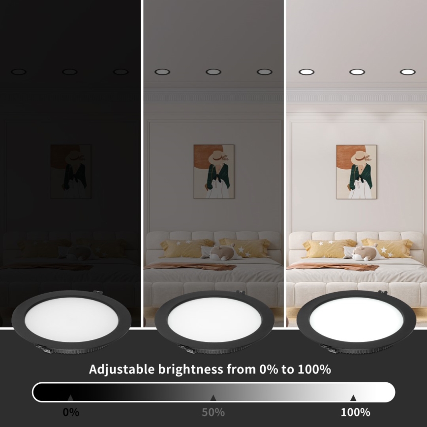 Immax NEO 07294L - Dimeriuojamas įleidžiamas LED šviestuvas DOWN LED/12W/230V Wi-Fi, skersmuo 12 cm, balta