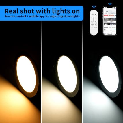 Immax NEO 07294L - dimeriuojamas įleidžiamas DOWN LED šviestuvas, 36 W, 230 V, su Wi‑Fi, Tuya Ø 23 cm, baltas