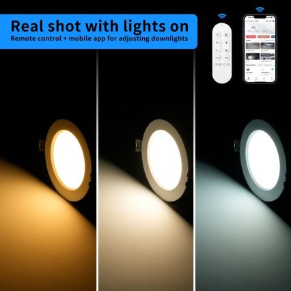 Immax NEO 07294L - Dimeriuojamas LED įleidžiamas šviestuvas DOWN LED/12W/230V Wi-Fi skersmuo 12 cm juodas