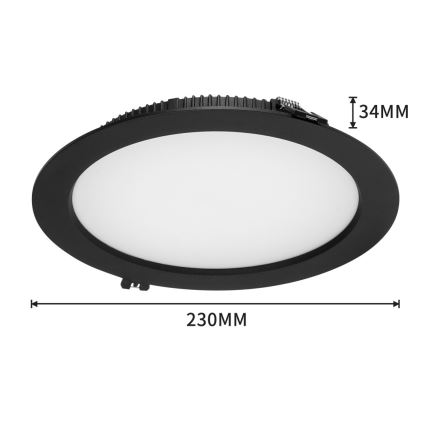 Immax NEO 07294L - Dimeriuojamas įleidžiamas LED šviestuvas DOWN LED/36W/230V Wi-Fi skersmuo 23 cm juodas