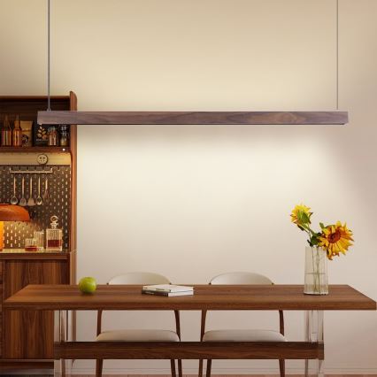 Immax NEO 07300L - dimeriuojamas LED pakabinamas šviestuvas ant kabelio MADEIRA LED/26W/230V Wi-Fi Tuya 122 cm riešutas + nuotolinis valdymas