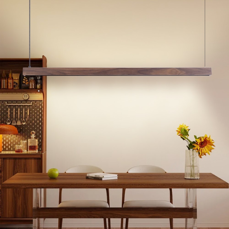 Immax NEO 07300L - dimeriuojamas LED pakabinamas šviestuvas ant kabelio MADEIRA LED/26W/230V Wi-Fi Tuya 122 cm riešutas + nuotolinis valdymas