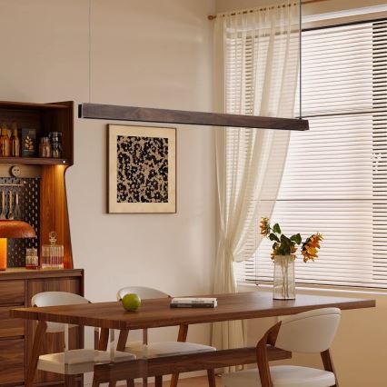 Immax NEO 07300L - dimeriuojamas LED pakabinamas šviestuvas ant kabelio MADEIRA LED/26W/230V Wi-Fi Tuya 122 cm riešutas + nuotolinis valdymas