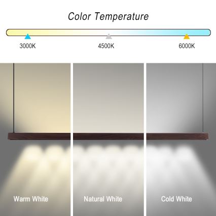 Immax NEO 07301L - dimeriuojamas LED pakabinamas šviestuvas ant laido MADEIRA LED/33W/230V Wi-Fi Tuya 152 cm riešutas + nuotolinio valdymo pultas