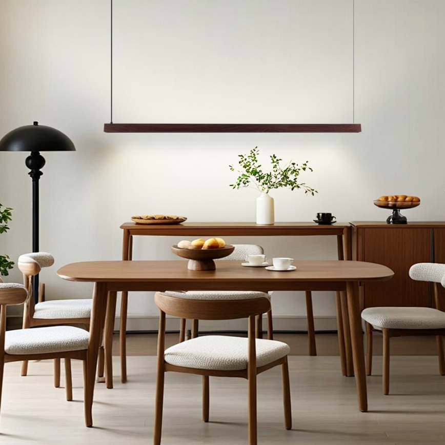 Immax NEO 07301L - dimeriuojamas LED pakabinamas šviestuvas ant laido MADEIRA LED/33W/230V Wi-Fi Tuya 152 cm riešutas + nuotolinio valdymo pultas