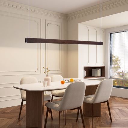 Immax NEO 07301L - dimeriuojamas LED pakabinamas šviestuvas ant laido MADEIRA LED/33W/230V Wi-Fi Tuya 152 cm riešutas + nuotolinio valdymo pultas