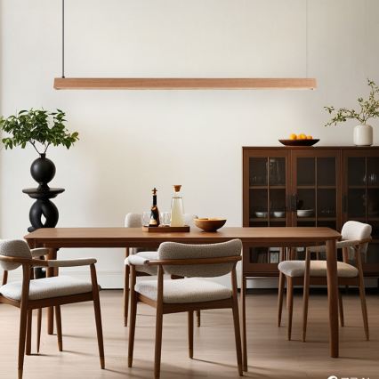 Immax NEO 07303L - reguliuojamas LED pakabinamas šviestuvas ant kabelio MADEIRA LED/26W/230V Wi‑Fi Tuya 122 cm ąžuolas + nuotolinis valdymas