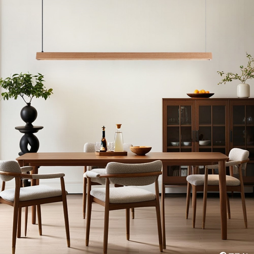 Immax NEO 07303L - reguliuojamas LED pakabinamas šviestuvas ant kabelio MADEIRA LED/26W/230V Wi‑Fi Tuya 122 cm ąžuolas + nuotolinis valdymas