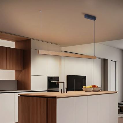 Immax NEO 07303L - reguliuojamas LED pakabinamas šviestuvas ant kabelio MADEIRA LED/26W/230V Wi‑Fi Tuya 122 cm ąžuolas + nuotolinis valdymas