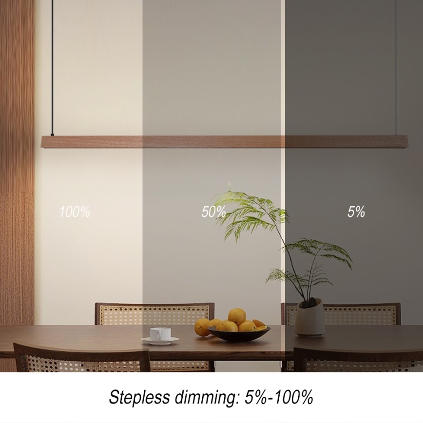 Immax NEO 07304L - LED dimeriuojamas pakabinamas šviestuvas ant laido MADEIRA LED/33W/230V Wi-Fi Tuya 152 cm ąžuolas + nuotolinis valdymas