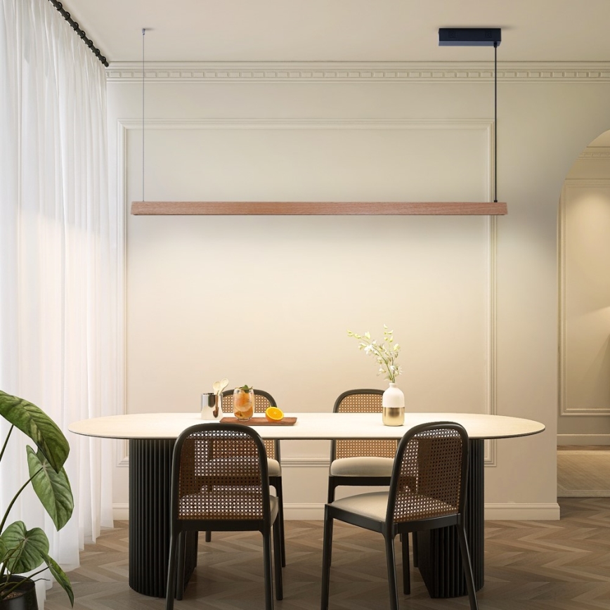 Immax NEO 07304L - LED dimeriuojamas pakabinamas šviestuvas ant laido MADEIRA LED/33W/230V Wi-Fi Tuya 152 cm ąžuolas + nuotolinis valdymas