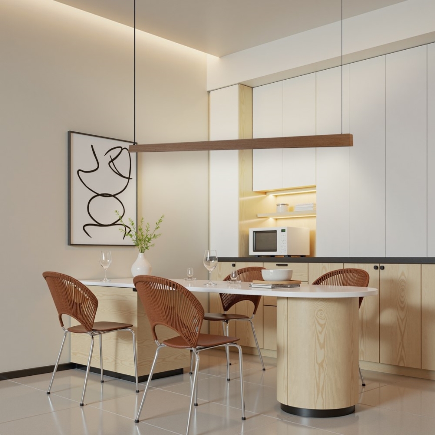 Immax NEO 07304L - LED dimeriuojamas pakabinamas šviestuvas ant laido MADEIRA LED/33W/230V Wi-Fi Tuya 152 cm ąžuolas + nuotolinis valdymas