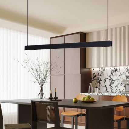 Immax NEO 07306L - Dimeriuojamas LED pakabinamas šviestuvas ant troselio MADEIRA LED/26W/230V Wi‑Fi Tuya 122 cm juodas + nuotolinis pultas