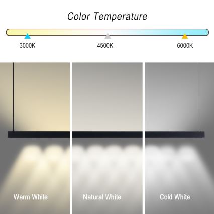 Immax NEO 07307L - reguliuojama LED liustra ant laido MADEIRA LED/33W/230V Wi-Fi Tuya 152 cm, juoda + su nuotoliniu pulteliu