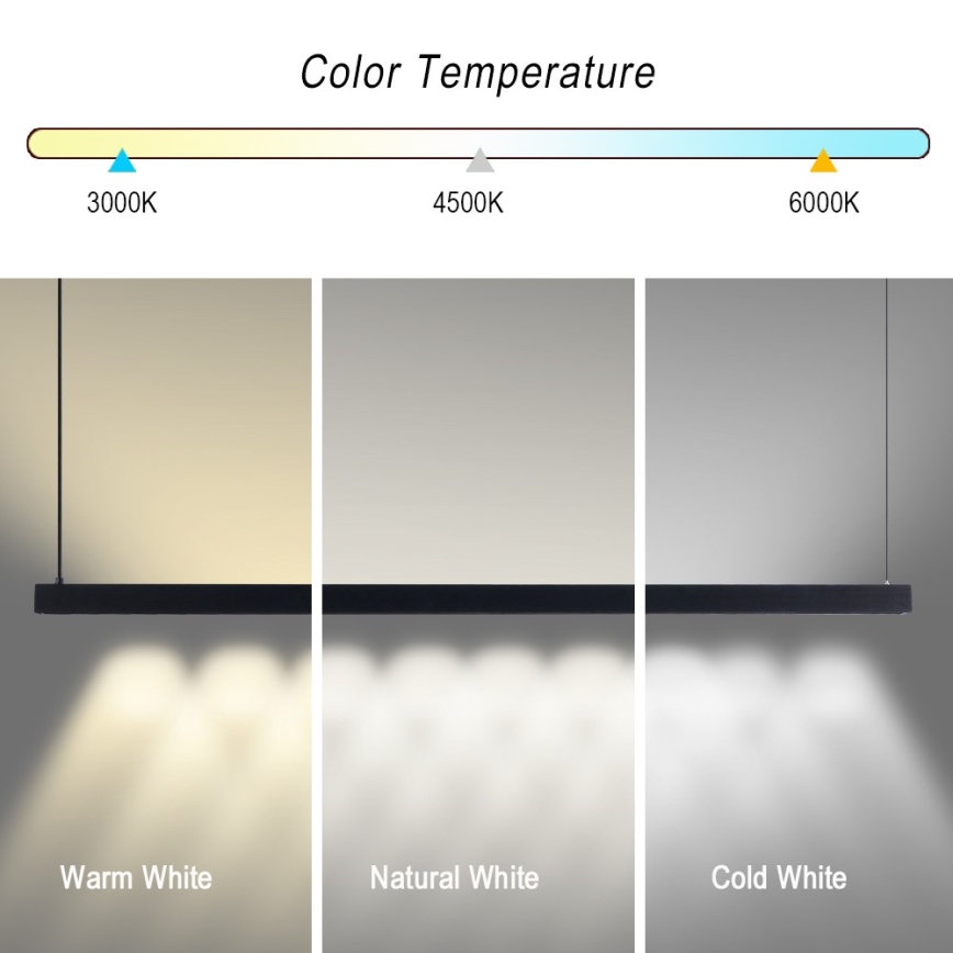 Immax NEO 07307L - reguliuojama LED liustra ant laido MADEIRA LED/33W/230V Wi-Fi Tuya 152 cm, juoda + su nuotoliniu pulteliu