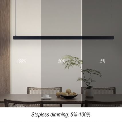 Immax NEO 07307L - reguliuojama LED liustra ant laido MADEIRA LED/33W/230V Wi-Fi Tuya 152 cm, juoda + su nuotoliniu pulteliu