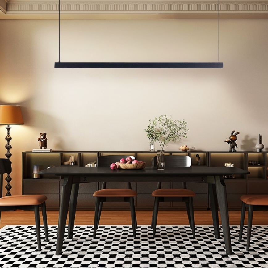 Immax NEO 07307L - reguliuojama LED liustra ant laido MADEIRA LED/33W/230V Wi-Fi Tuya 152 cm, juoda + su nuotoliniu pulteliu