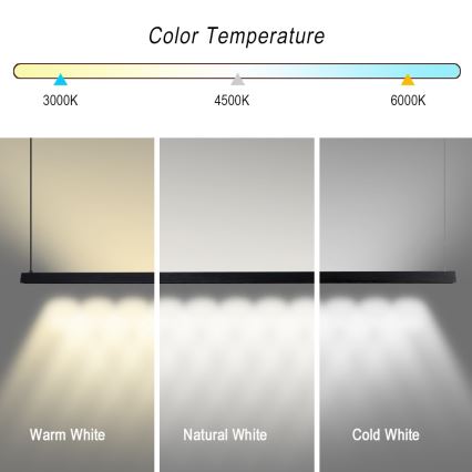 Immax NEO 07308L - reguliuojamas LED pakabinamas šviestuvas ant laido MADEIRA LED/44W/230V Wi-Fi Tuya 202 cm juodas + su nuotoliniu pultu