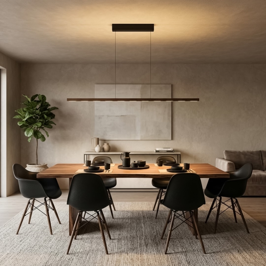Immax NEO 07309L - dimuojamas LED pakabinamas šviestuvas ant troselio su jutikliu MADEIRA LED/37W/230V 157 cm riešutmedžio apdaila