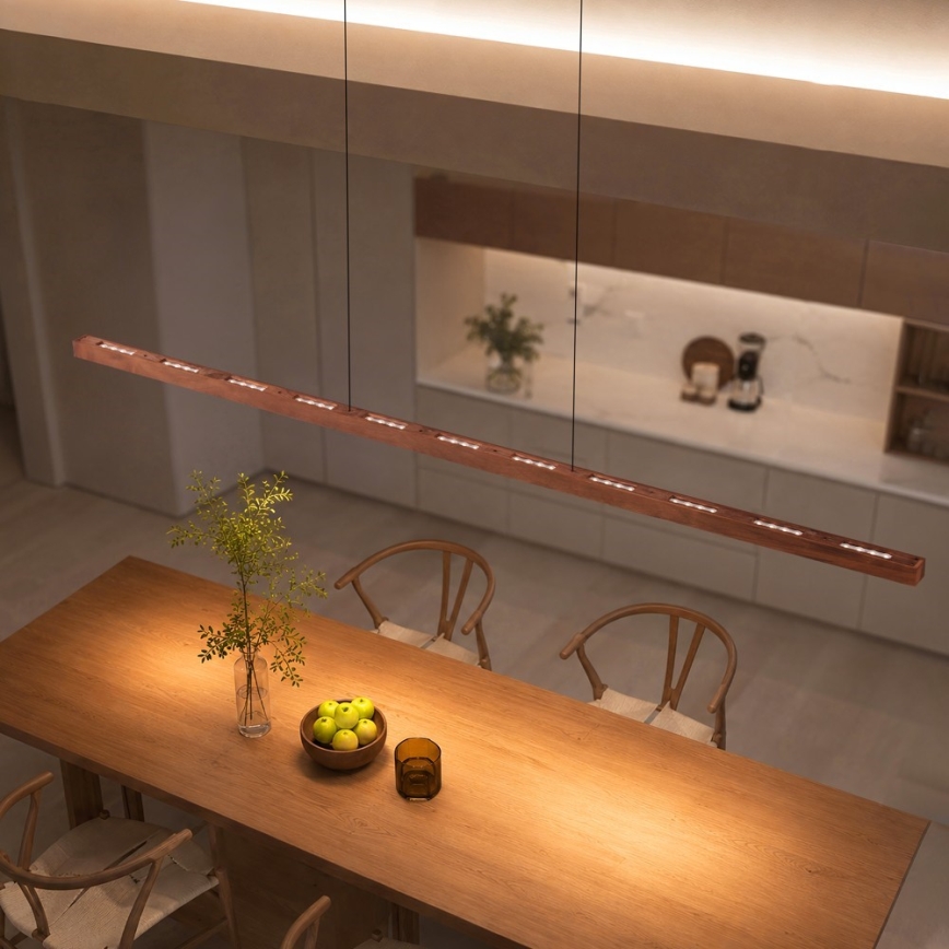 Immax NEO 07309L - dimuojamas LED pakabinamas šviestuvas ant troselio su jutikliu MADEIRA LED/37W/230V 157 cm riešutmedžio apdaila
