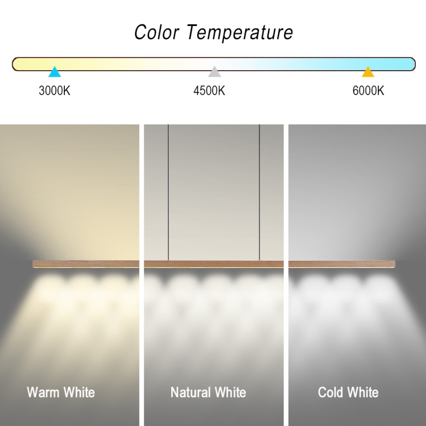 Immax NEO 07310L - LED dimeriuojamas pakabinamas šviestuvas ant troselio su jutikliu MADEIRA LED/37W/230V 157 cm uosis
