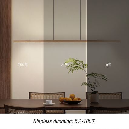 Immax NEO 07310L - LED dimeriuojamas pakabinamas šviestuvas ant troselio su jutikliu MADEIRA LED/37W/230V 157 cm uosis