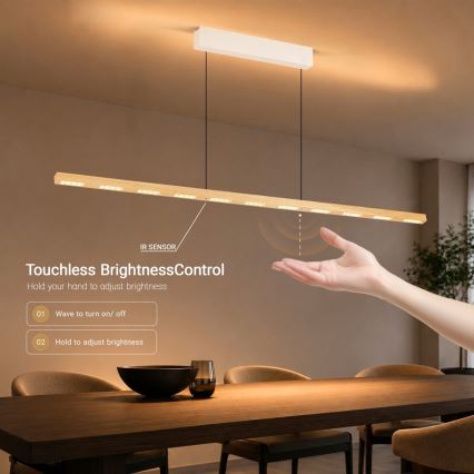 Immax NEO 07310L - LED dimeriuojamas pakabinamas šviestuvas ant troselio su jutikliu MADEIRA LED/37W/230V 157 cm uosis