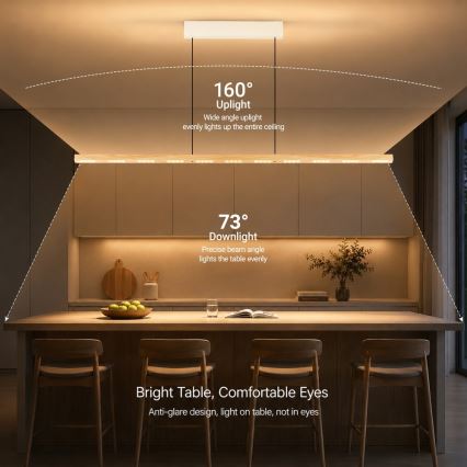 Immax NEO 07310L - LED dimeriuojamas pakabinamas šviestuvas ant troselio su jutikliu MADEIRA LED/37W/230V 157 cm uosis