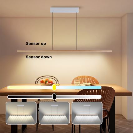 Immax NEO 07310L - LED dimeriuojamas pakabinamas šviestuvas ant troselio su jutikliu MADEIRA LED/37W/230V 157 cm uosis